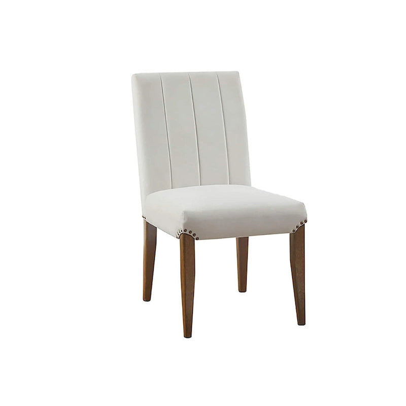 Madison Park Abel Chaise de salle à manger capitonnée en velours crème (lot de 2)