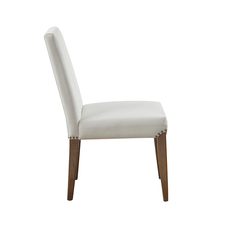 Madison Park Abel Chaise de salle à manger capitonnée en velours crème (lot de 2)