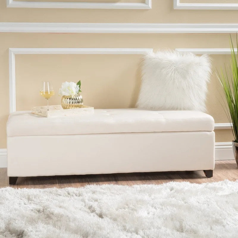 Banc de rangement en tissu London par Christopher Knight Home