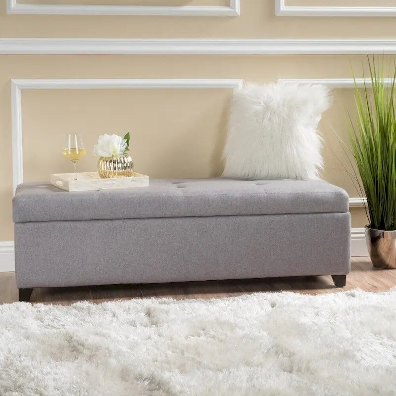 Banc de rangement en tissu London par Christopher Knight Home