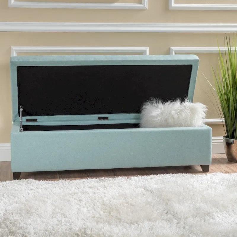 Banc de rangement en tissu London par Christopher Knight Home