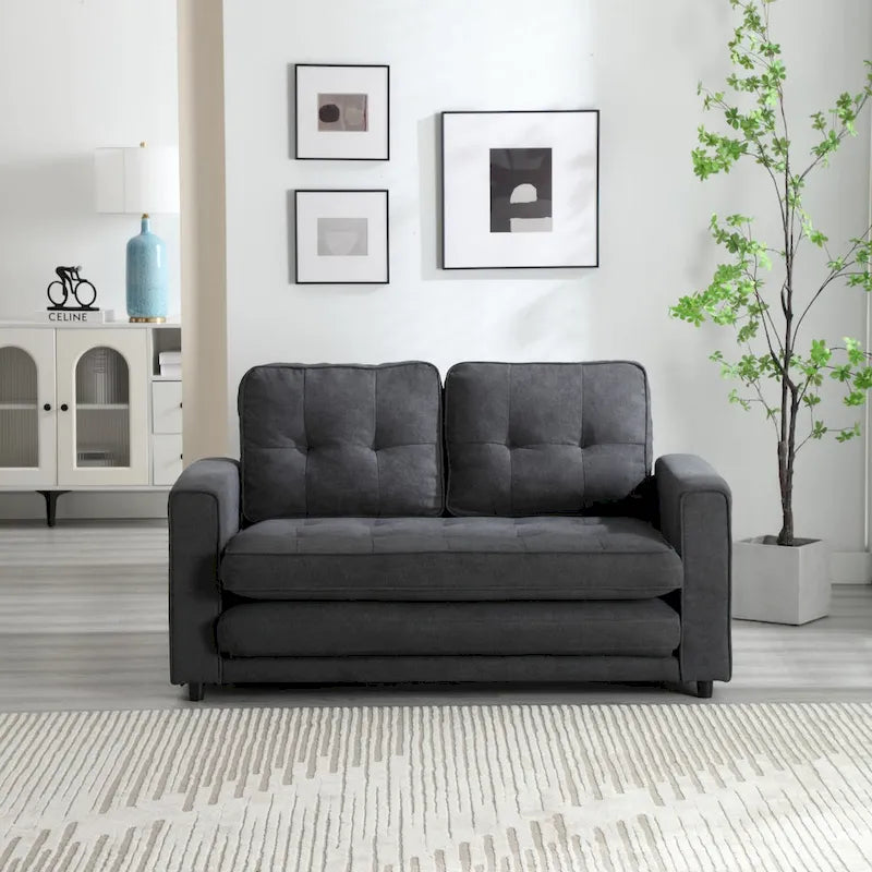 Canapé-lit convertible 3 plis en velours moelleux – 31,10 x 55,00 x 31,00