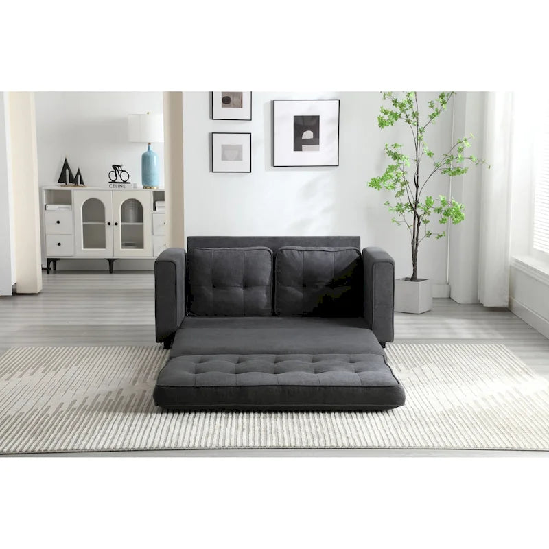 Canapé-lit convertible 3 plis en velours moelleux – 31,10 x 55,00 x 31,00