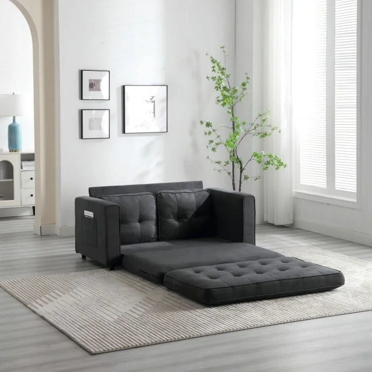 Canapé-lit convertible 3 plis en velours moelleux – 31,10 x 55,00 x 31,00