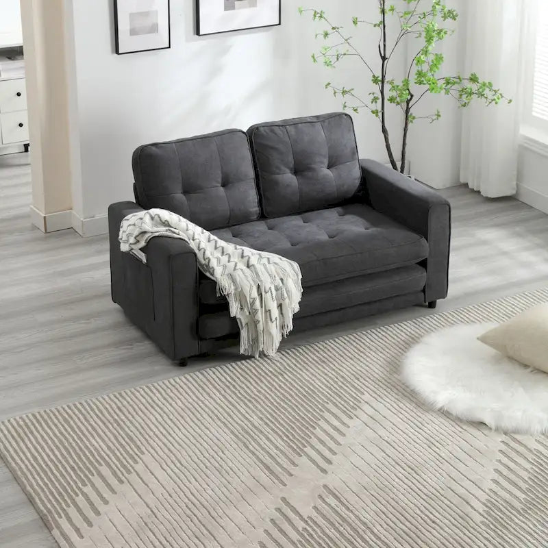 Canapé-lit convertible 3 plis en velours moelleux – 31,10 x 55,00 x 31,00