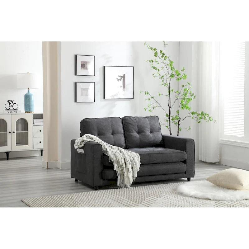 Canapé-lit convertible 3 plis en velours moelleux – 31,10 x 55,00 x 31,00