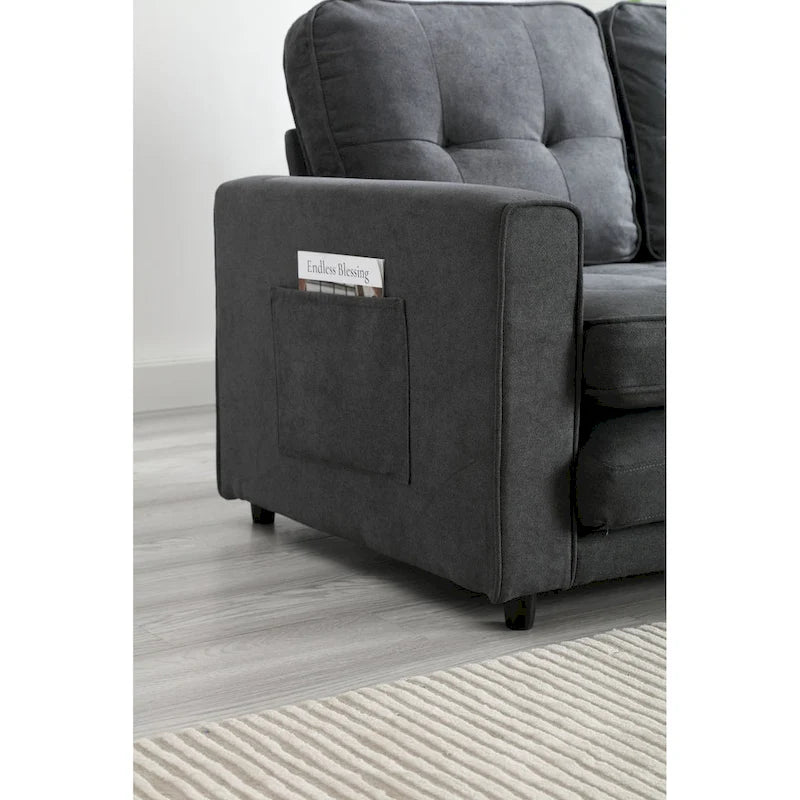 Canapé-lit convertible 3 plis en velours moelleux – 31,10 x 55,00 x 31,00
