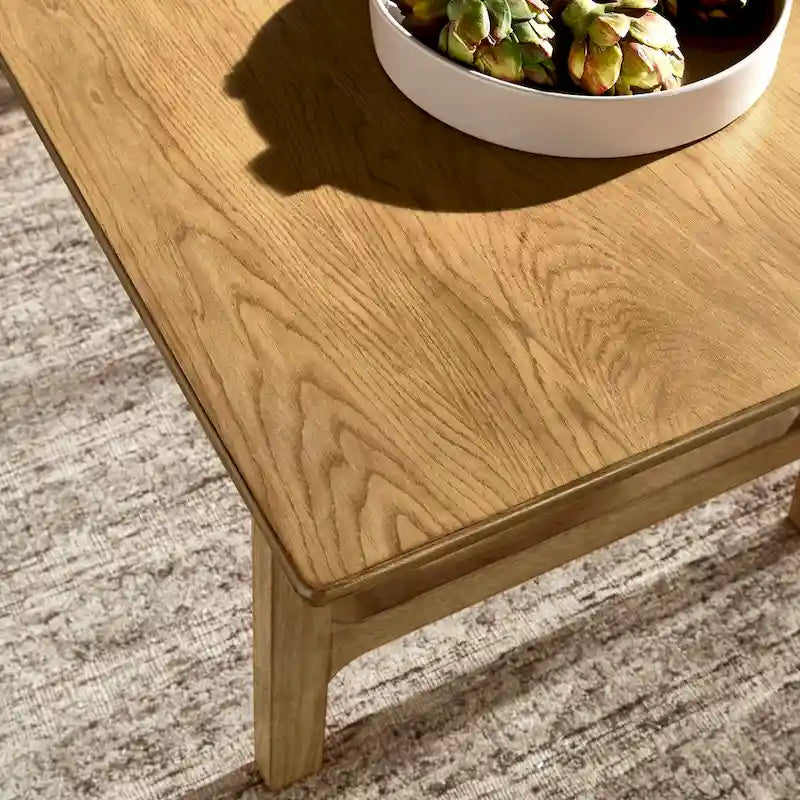 Table de salle à manger Cesis au fini chêne clair scandinave moderne de 180 cm