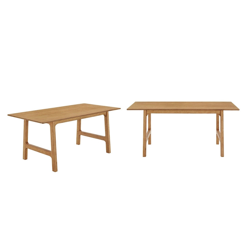 Table de salle à manger Cesis au fini chêne clair scandinave moderne de 180 cm