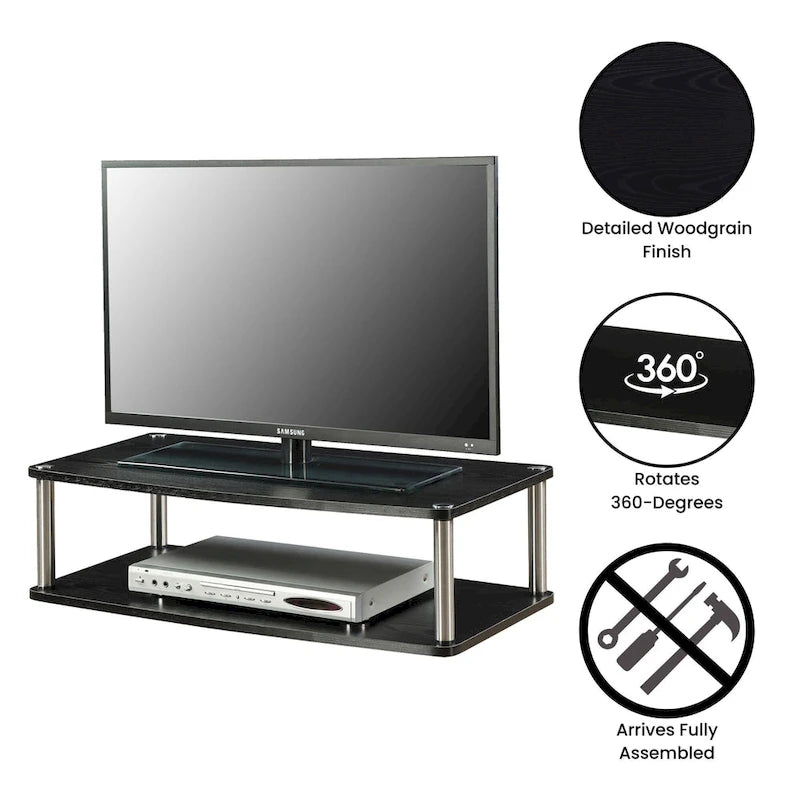 Meuble TV pivotant à double niveau XL Designs2Go de Convenience Concepts pour téléviseurs jusqu'à 37 pouces