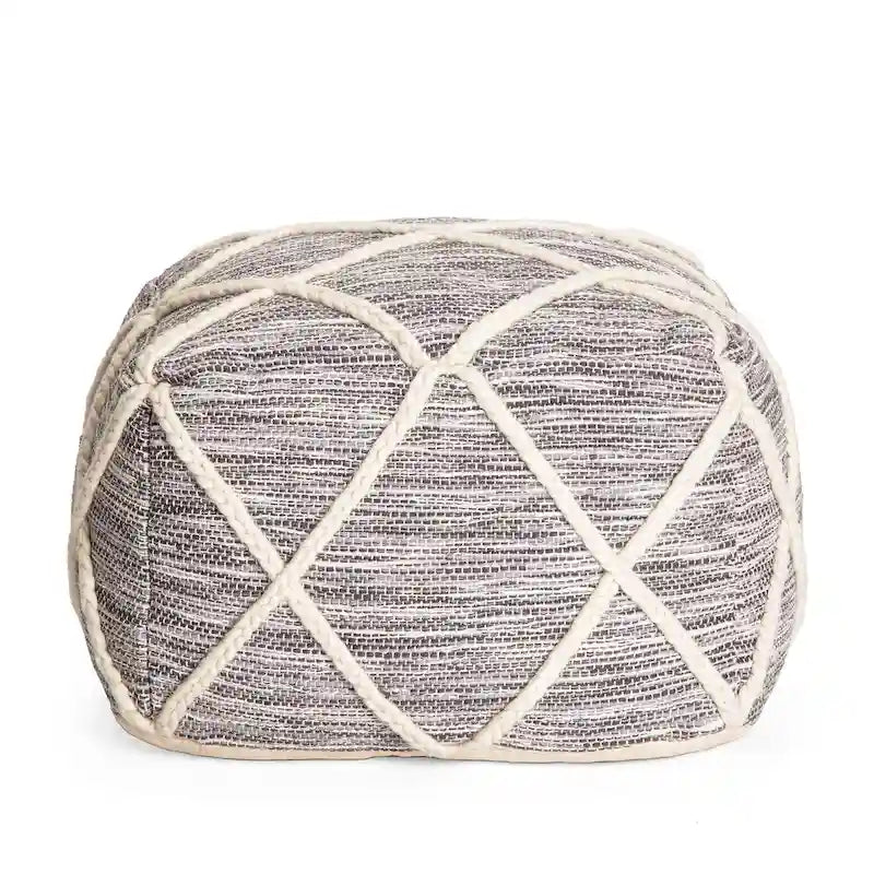 Jani Kirkwood Lake Pouf ottoman bleu 22 pouces - Repose-pieds fait main pour salon, chambre, chambre de bébé, chambre d'enfant