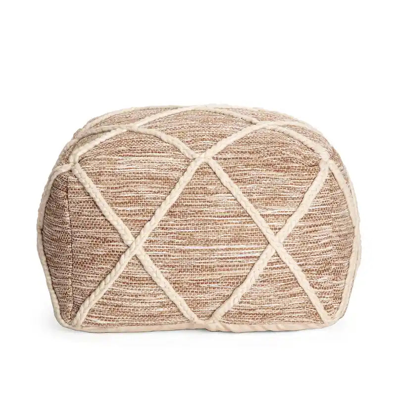 Jani Kirkwood Lake Pouf ottoman bleu 22 pouces - Repose-pieds fait main pour salon, chambre, chambre de bébé, chambre d'enfant