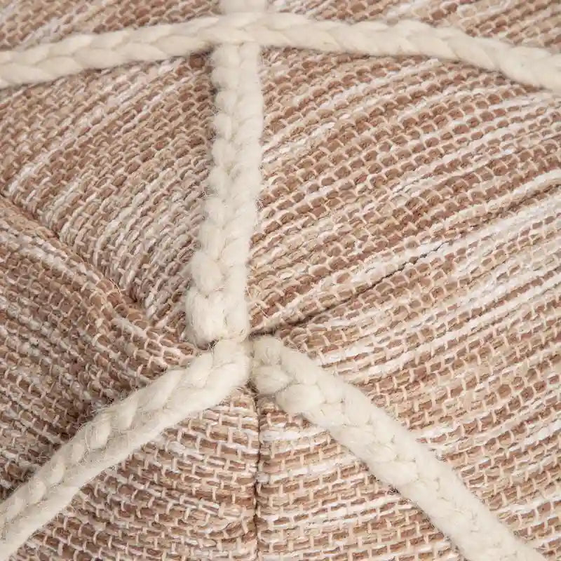 Jani Kirkwood Lake Pouf ottoman bleu 22 pouces - Repose-pieds fait main pour salon, chambre, chambre de bébé, chambre d'enfant