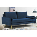 Canapé en polyester 70W Villeda avec accoudoirs carrés