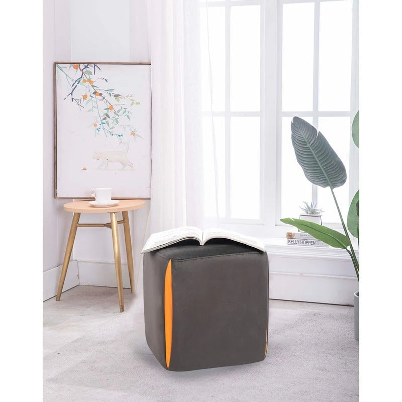 Adeco 14 Petit Repose-Pieds Tabouret Ottoman – Pouf de Siège en Velours