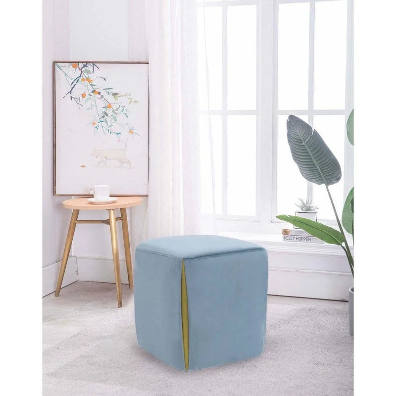 Adeco 14 Petit Repose-Pieds Tabouret Ottoman – Pouf de Siège en Velours