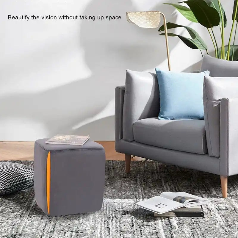 Adeco 14 Petit Repose-Pieds Tabouret Ottoman – Pouf de Siège en Velours
