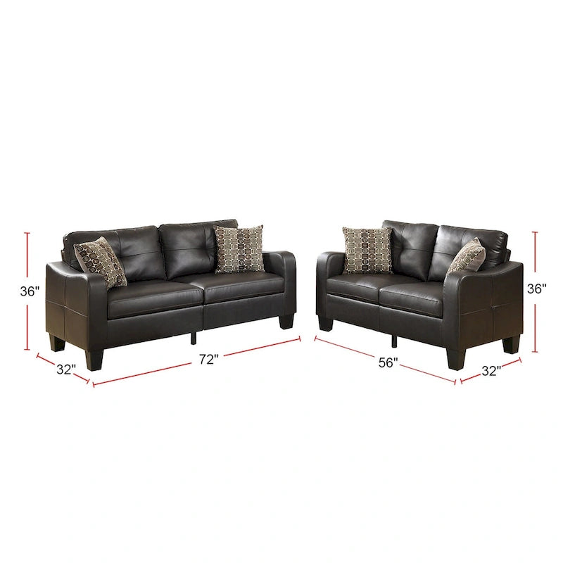 Ensemble de 2 canapés avec coussins décoratifs