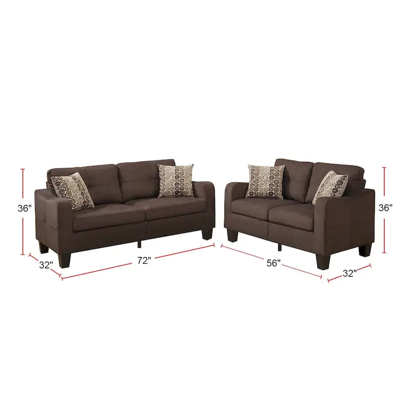 Ensemble de 2 canapés avec coussins décoratifs