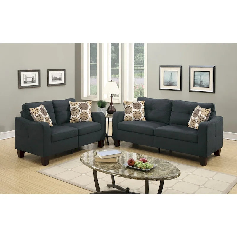 Ensemble de 2 canapés avec coussins décoratifs