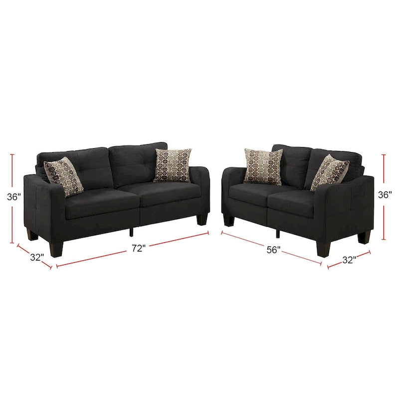 Ensemble de 2 canapés avec coussins décoratifs