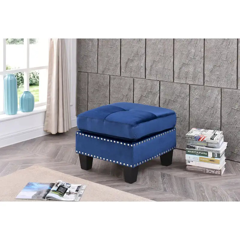 Poufs en velours touffeté Copper Grove Meharrize