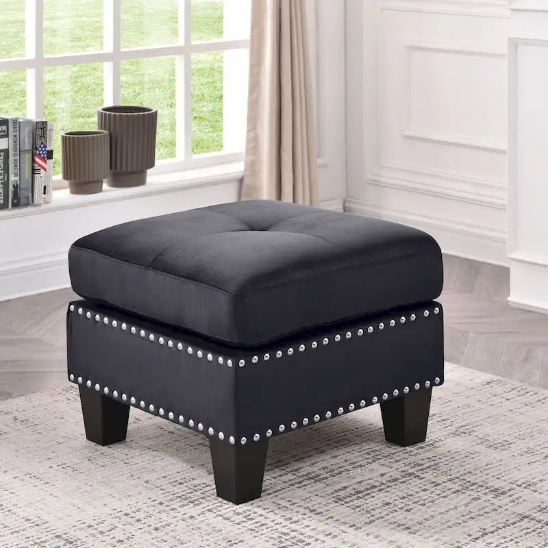 Poufs en velours touffeté Copper Grove Meharrize