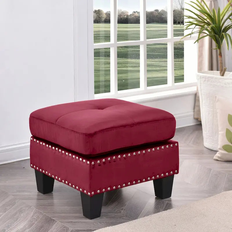 Poufs en velours touffeté Copper Grove Meharrize