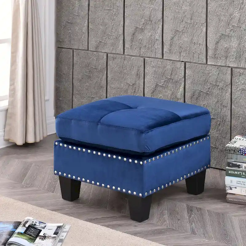 Poufs en velours touffeté Copper Grove Meharrize