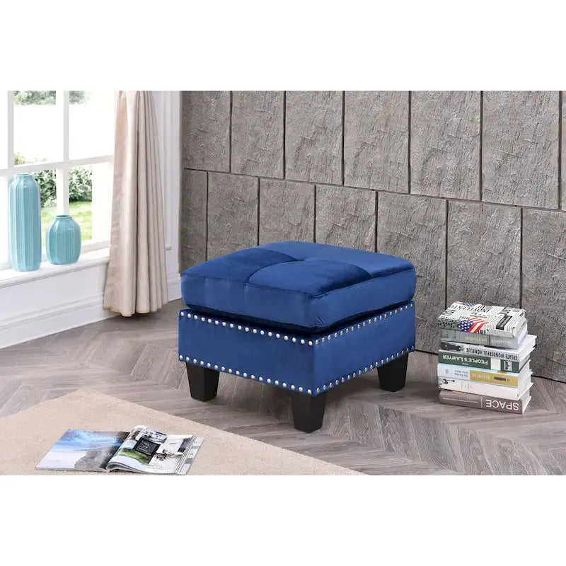 Poufs en velours touffeté Copper Grove Meharrize