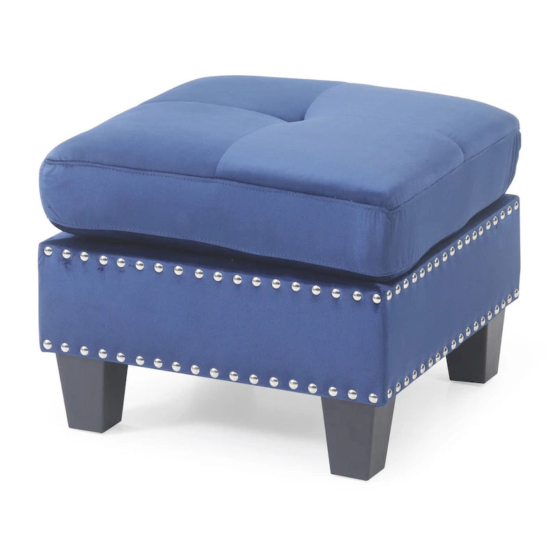 Poufs en velours touffeté Copper Grove Meharrize