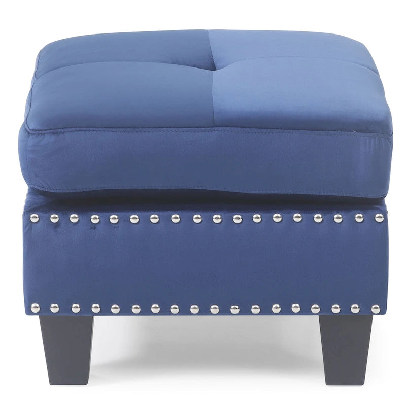 Poufs en velours touffeté Copper Grove Meharrize