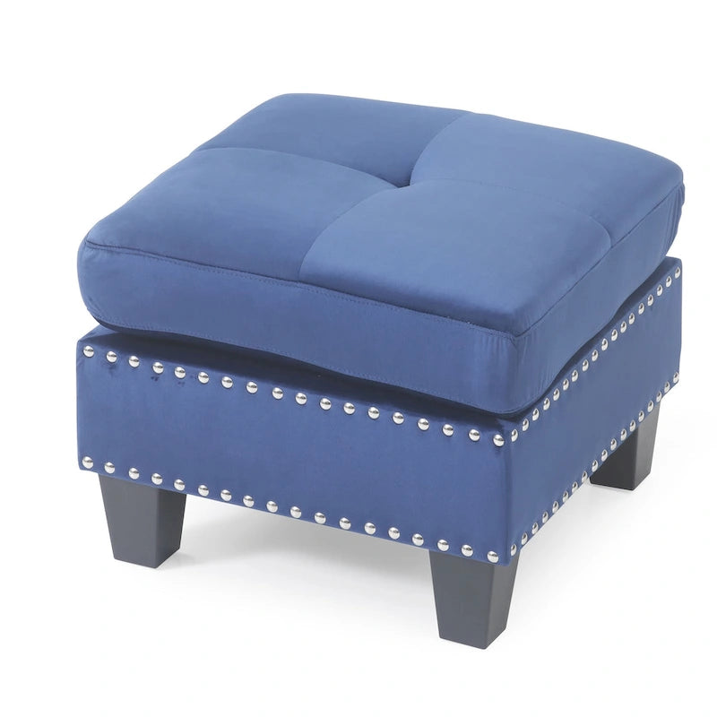 Poufs en velours touffeté Copper Grove Meharrize