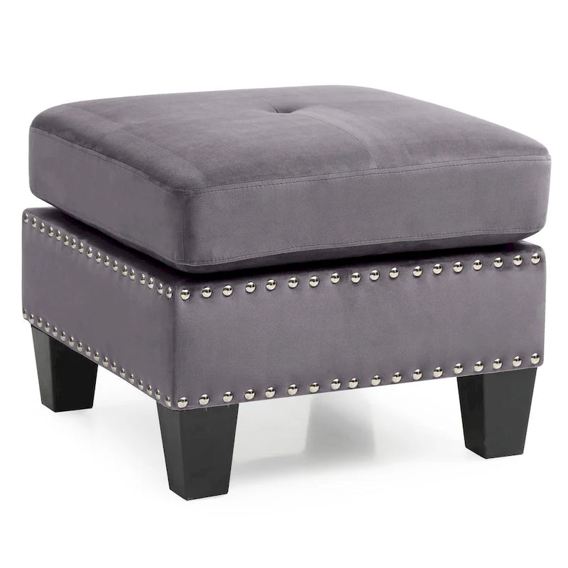 Poufs en velours touffeté Copper Grove Meharrize