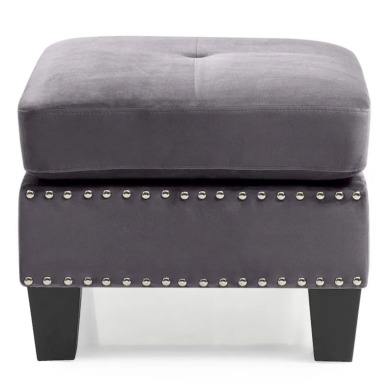 Poufs en velours touffeté Copper Grove Meharrize