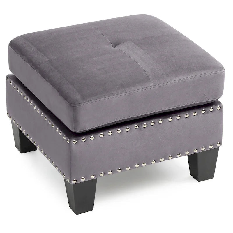 Poufs en velours touffeté Copper Grove Meharrize