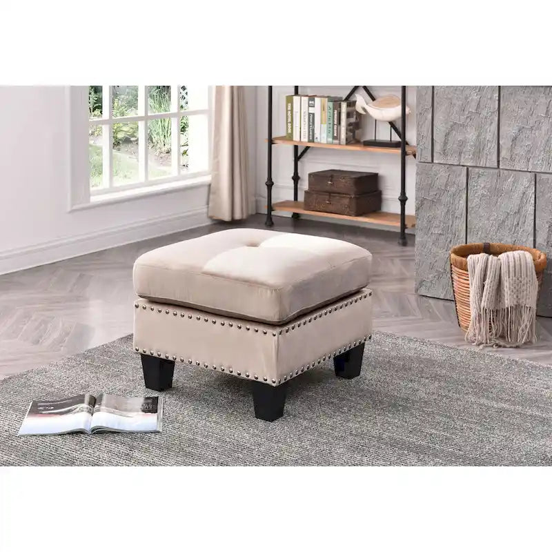Poufs en velours touffeté Copper Grove Meharrize