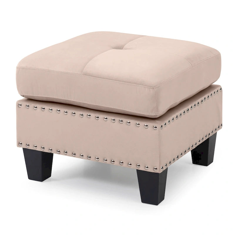 Poufs en velours touffeté Copper Grove Meharrize