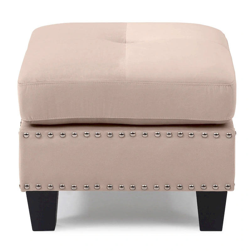 Poufs en velours touffeté Copper Grove Meharrize