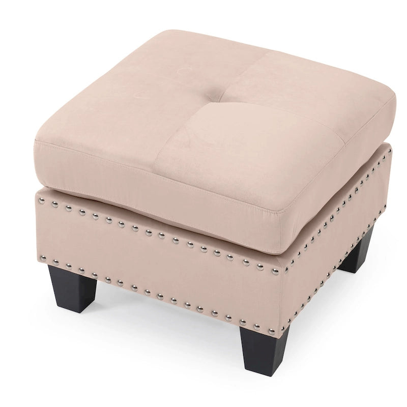 Poufs en velours touffeté Copper Grove Meharrize