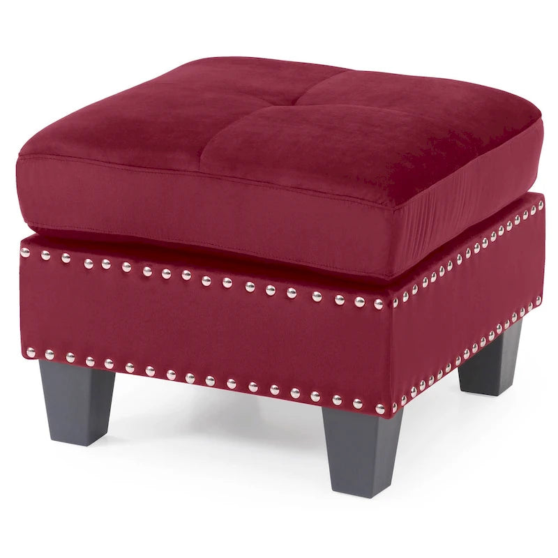Poufs en velours touffeté Copper Grove Meharrize