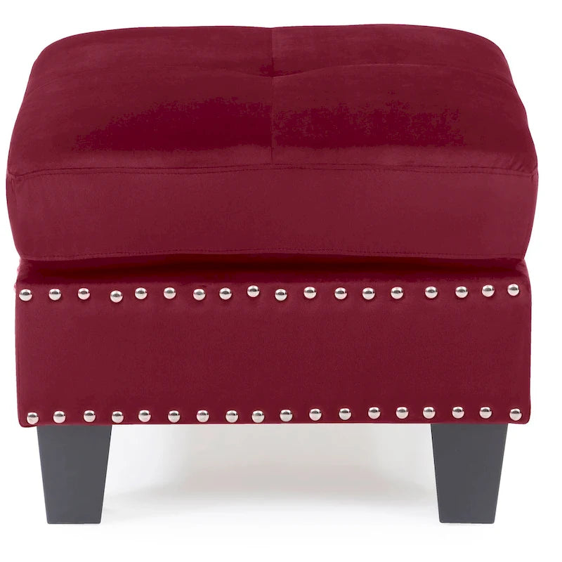 Poufs en velours touffeté Copper Grove Meharrize