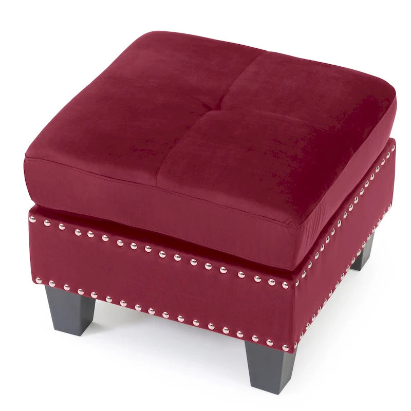 Poufs en velours touffeté Copper Grove Meharrize
