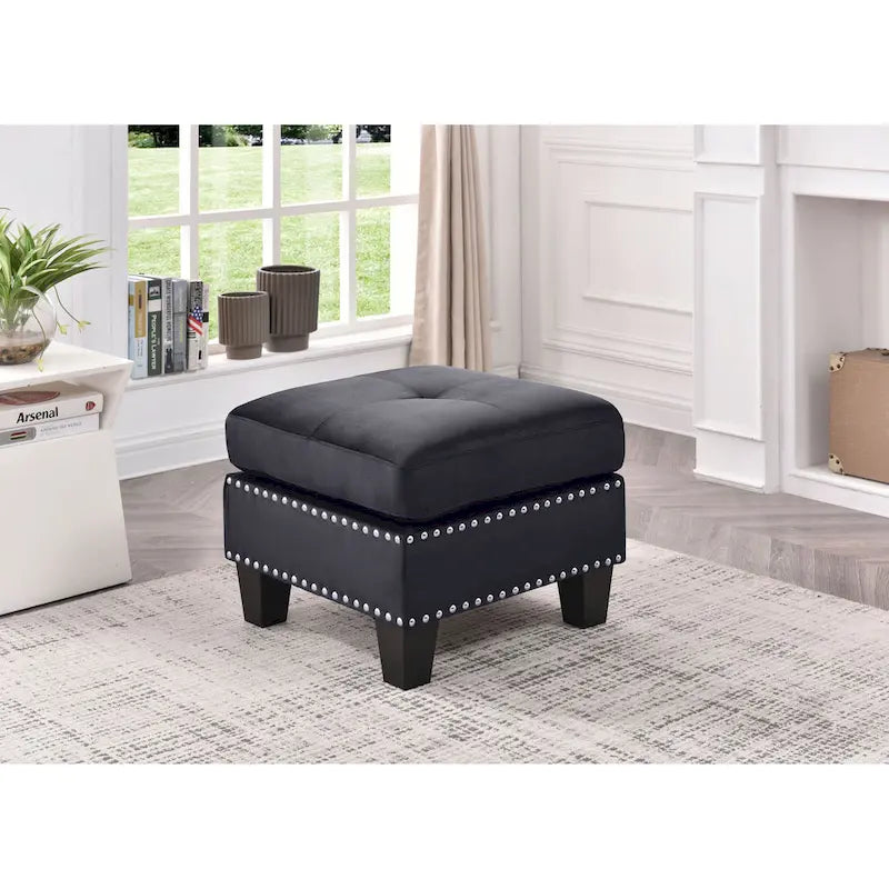 Poufs en velours touffeté Copper Grove Meharrize