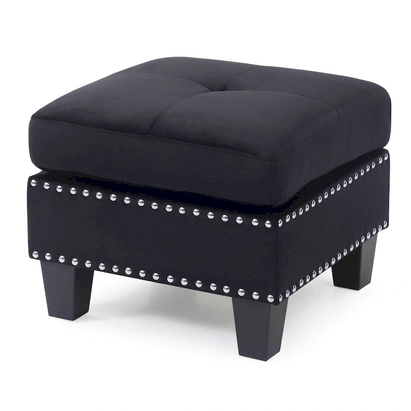 Poufs en velours touffeté Copper Grove Meharrize