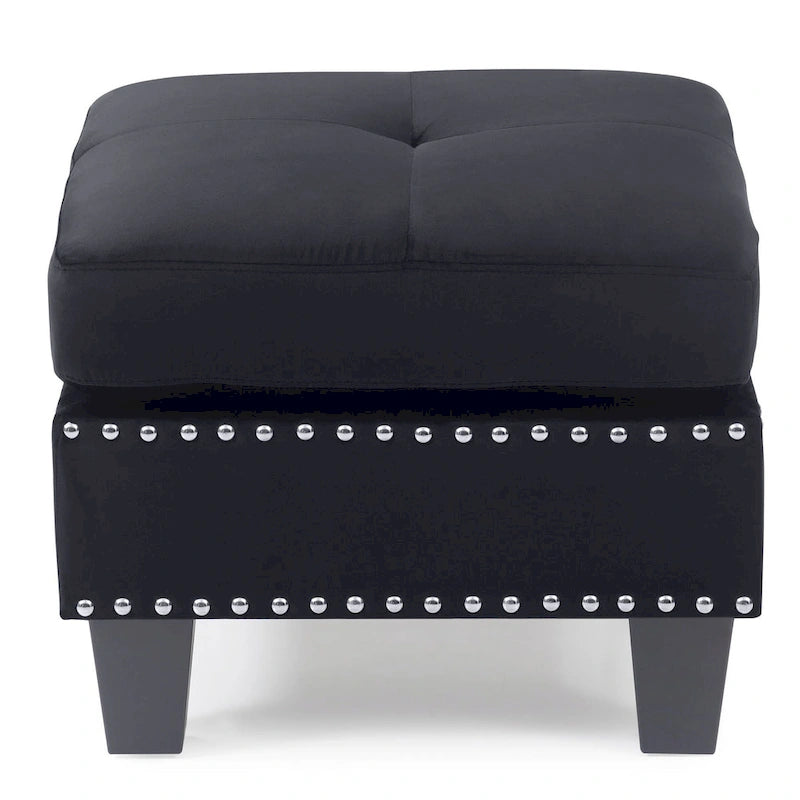 Poufs en velours touffeté Copper Grove Meharrize