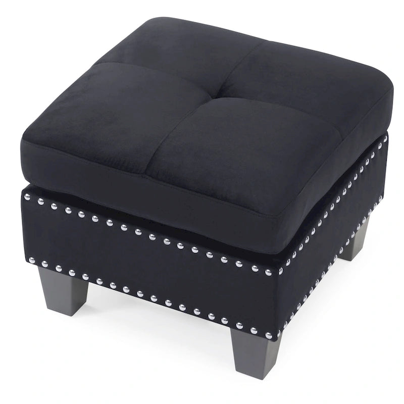 Poufs en velours touffeté Copper Grove Meharrize