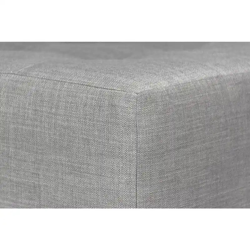 Ottoman ferme rembourré gris à boutons décoratifs capitonnés MAX Squared de MJL Furniture