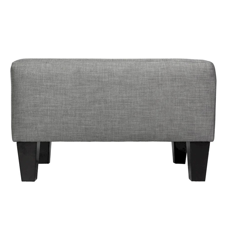 Ottoman ferme rembourré gris à boutons décoratifs capitonnés MAX Squared de MJL Furniture