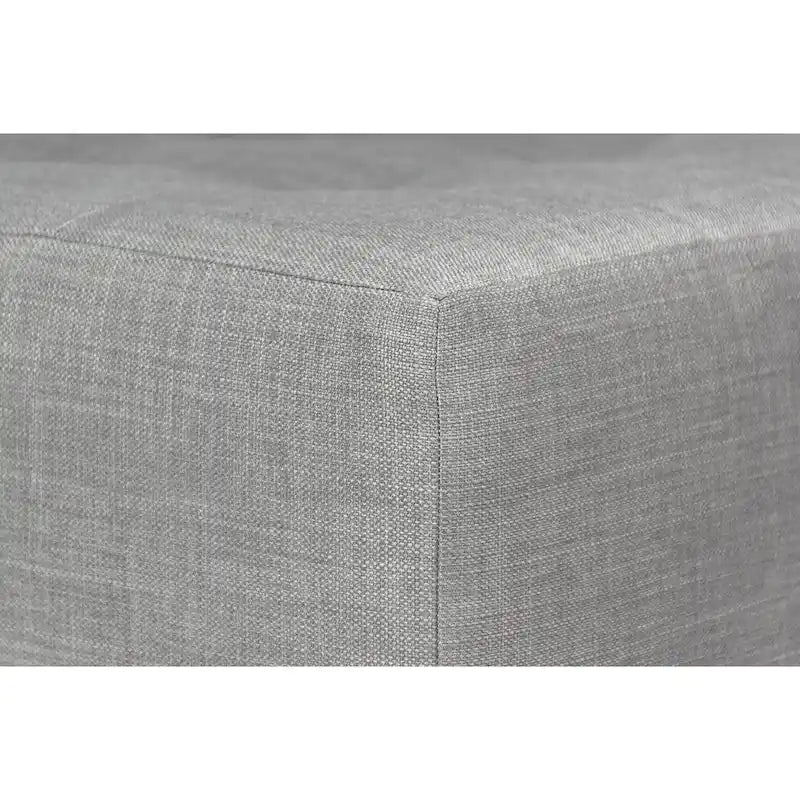 Ottoman ferme rembourré gris à boutons décoratifs capitonnés MAX Squared de MJL Furniture